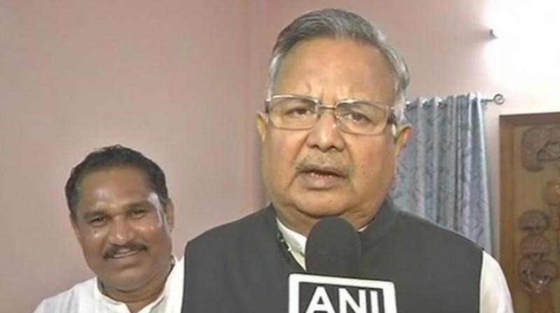 Chhattisgarh CM Raman Singh said, This is a historic win for BJP. I want to thank all the people of Karnataka for voting for us. (Photo: ANI/Twitter)