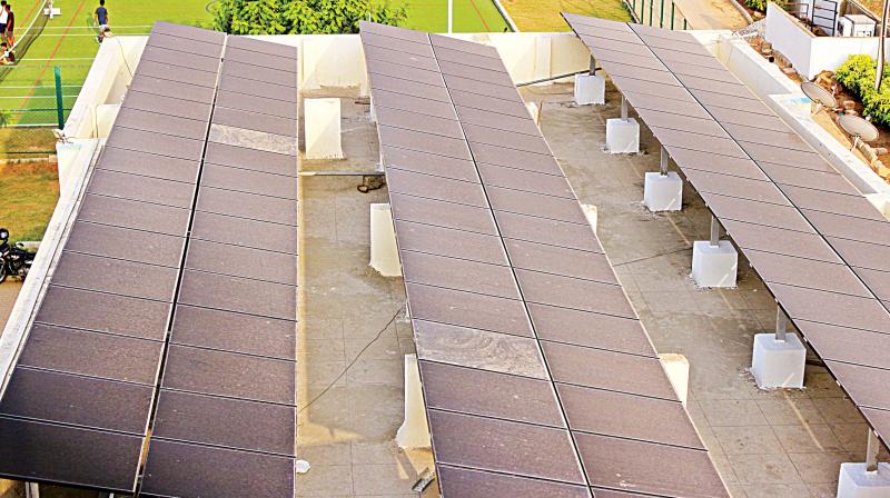 Solar panels at Canadian International School