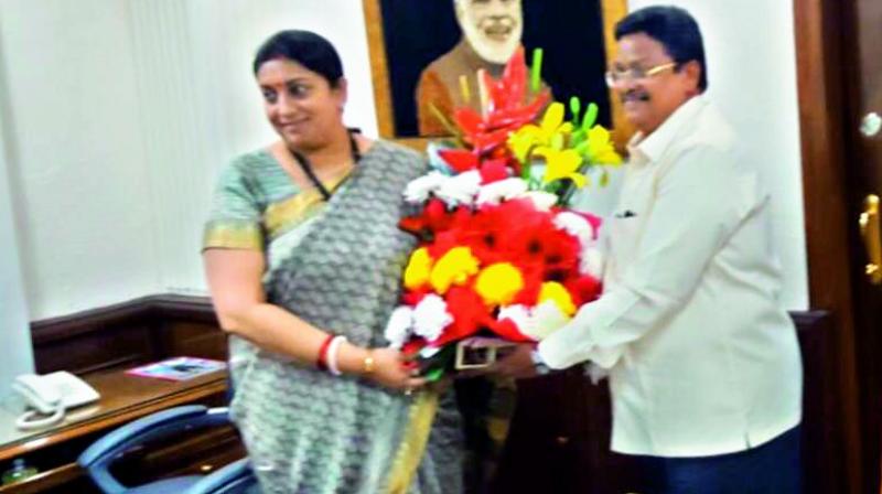 Producer C Kalyan and Smriti Irani