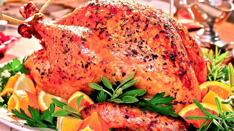 Thanksgiving turkey with orange and sage