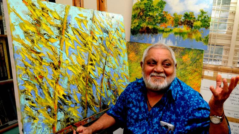 It was in the midst of a downpour, back in March, when artist Milind Nayak, who was wheelchair bound at the time, made his way to the centre of town for a show.(Photo: Photo: R. Samuel)