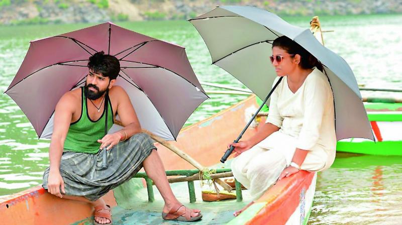 Sushmita with her brother Ram Charan on the sets of Rangasthalam, whom she is styling for the first time