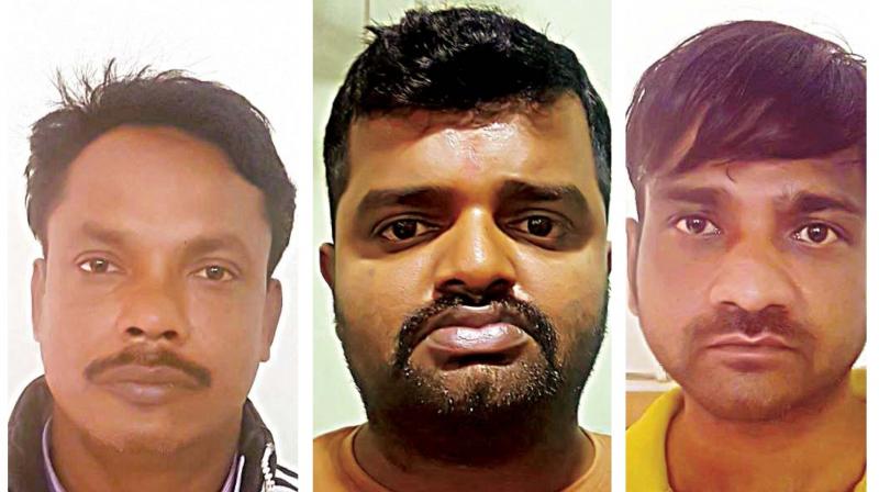 The accused: Rajesh Kumar, Chottu Ramden and Shivashankar