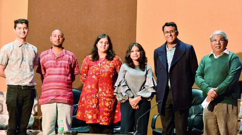 Panelists (from left to right): Gopal Krishna, Vanshikha Singh, Piu Mahapatra, Anmol Gupta and Yeshwant Ramamurthy