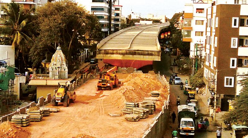 The under construction Hennur flyover that is pending and going on in snails pace for few years now R. Samuel