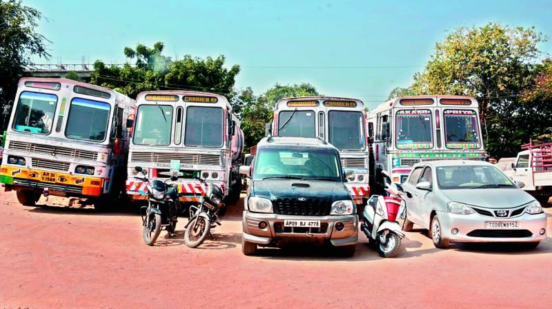 The tankers seized following the blast in Medipally. (Photo:DC)