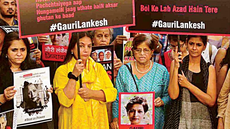 Referring in particular to the murder of journalist/activist, Gauri Lankesh, The Hoot says she was one of  11 journalists murdered in the country in 2017.