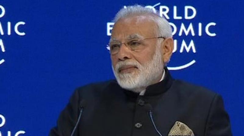 Narendra Modi is the first Indian Prime Minister to attend the WEF in Davos since Deve Gowda in 1997. (Photo: Twitter | ANI)