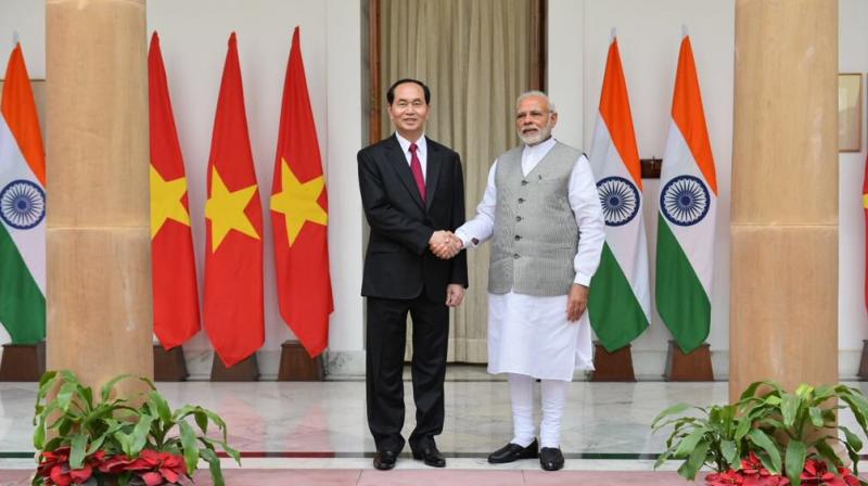 We will jointly work for an open, independent and prosperous Indo Pacific region where sovereignty and international laws are respected and where differences are resolved through talks, Modi said in a media statement in the presence of the Vietnamese President. (Photo: Twitter | @MEAIndia)