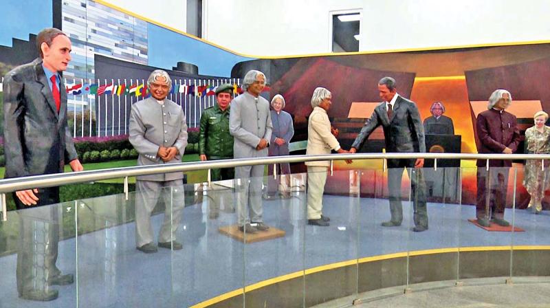 More icon replicas of Dr Kalam in various poses with different personalities and an audio-visual of his last interaction.