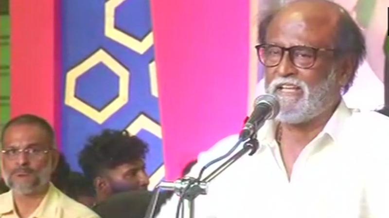Actor-turned-politician Rajinikanth addressed the public for the first time after announcing his entry into politics. (Photo: ANI)