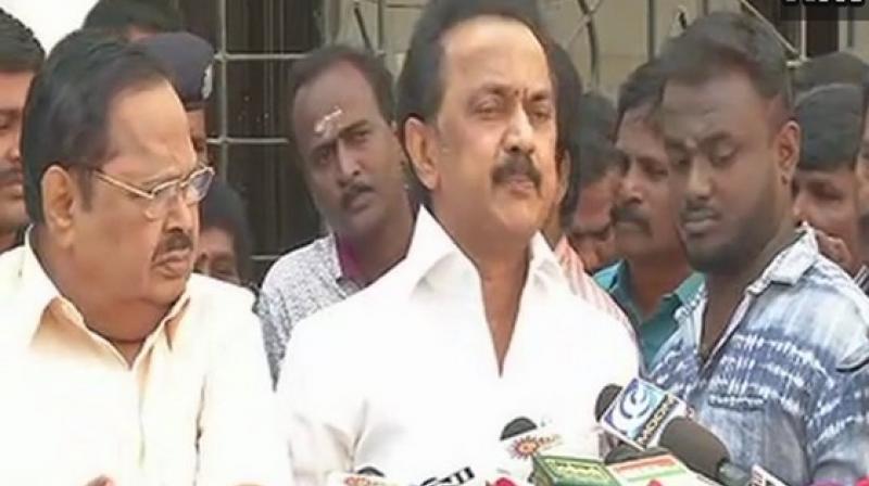 DMK working President MK Stalin claimed he had been approached by Trinamool Congress chief Mamata Banerjee to form a Third Front. (Photo: ANI)