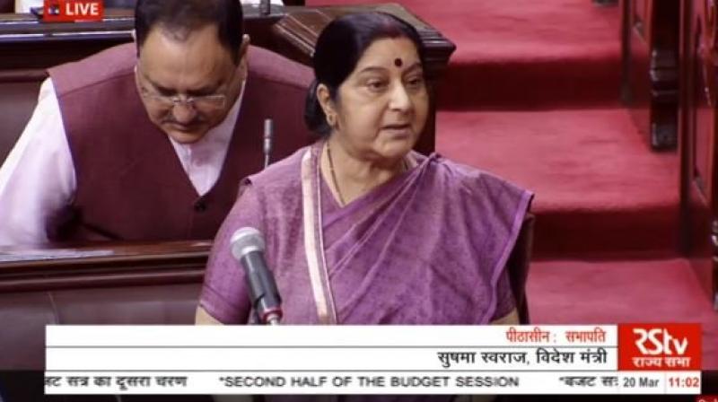 Deep penetration radar confirmed that all Indians were dead after all bodies were exhumed, said Sushma Swaraj. (Photo: screengrab)