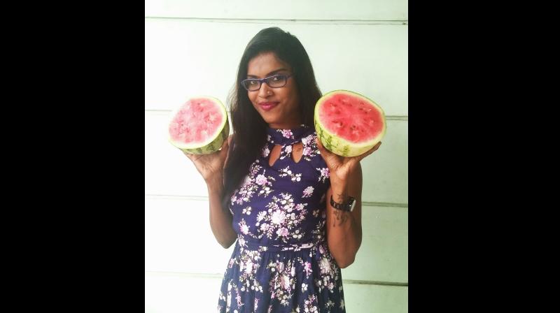Kochi-based activist Diya Sana also uploaded pictures of a topless woman holding watermelons. (Photo: Facebook/Diya Sana)
