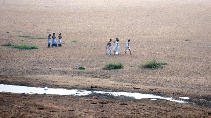 A scene from Bharathappuzha on World Water Day last Wednesday.	(Photo:ANUP K VENU)