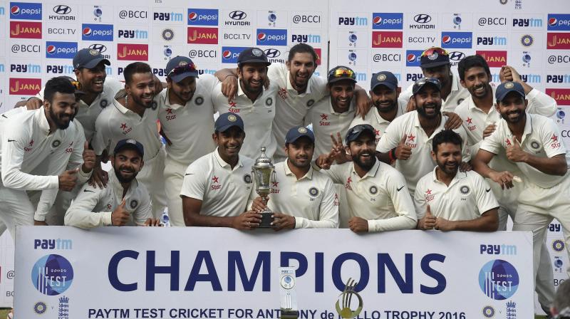The Virat Kohli-led Indian side, which was awarded the ICC Test Championship Mace on 11 October following a 3-0 home series sweep over New Zealand, cant be overtaken this year since the team rankings are updated only at the end of each Test series. (Photo: PTI)