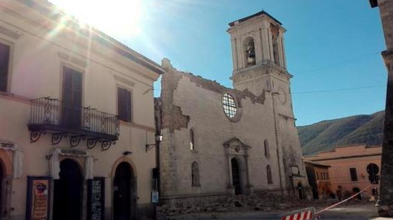 The Cathedral of Santa Maria Argentea is destroyed in Norcia, Italy, after an earthquake with a preliminary magnitude of 6.6 struck central Italy. (Photo: AP)