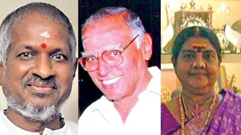 Edappadi K. Palaniswami, O. Pannerselvam and M. K. Stalin on Friday congratulated legendary composer Ilayaraja, archaeologist Ramachandran Nagaswamy and four others named for the prestigious Padma awards.