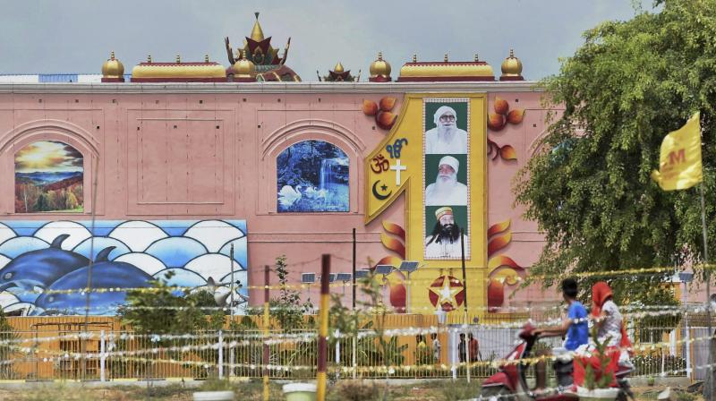 A view of the Dera Sacha Sauda headquarters in Sirsa on Tuesday, a day after its chief Gurmeet Ram Rahim Singh was sentenced 10 years in jail in each of the two rape cases against him. (Photo: PTI)