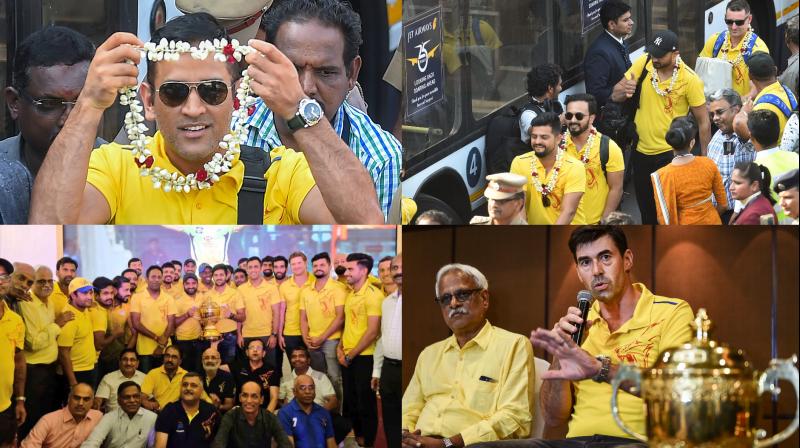 While CSKs homecoming was cut short as Cauvery row forced CSK to shift their home games to Pune, Chennai was buzzing as CSK team members landed in Chennai following their IPL 2018 triumph. (Photo: PTI / Twitter)