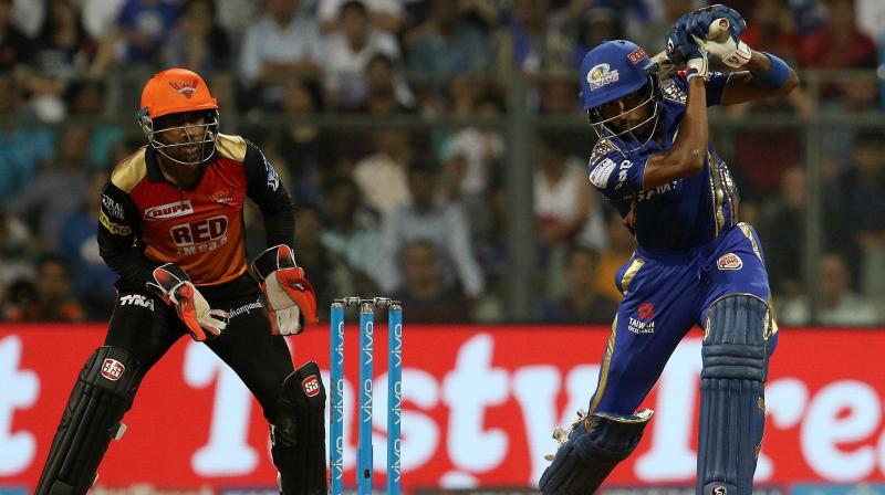 Hardik Pandyas (blue) failure to finish the innings is a big cause of concern for Mumbai Indians. (Photo: BCCI)