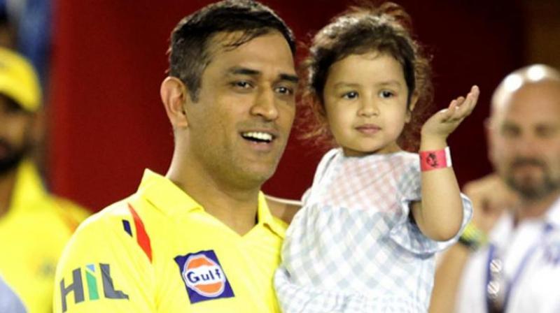 After fulfilling his duty as captain on field, Dhoni took some time off to fulfill his off-field duty which include doing daughter Zivas hair. (Photo: BCCI)