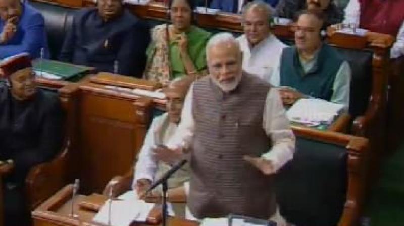 Hitting two targets with a single blow, Modi referred to an incident where Rajiv Gandhi called T Anjaiah the then Chief Minister of Andhra Pradesh, a buffoon at Hyderabads Begumpet airport in 1982. (Photo: ANI/Twitter)