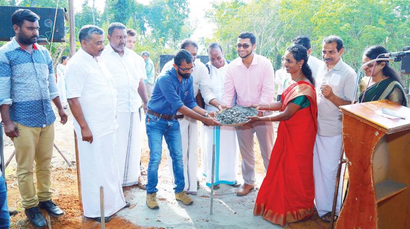 Foundation stone being laid at KMCA Village