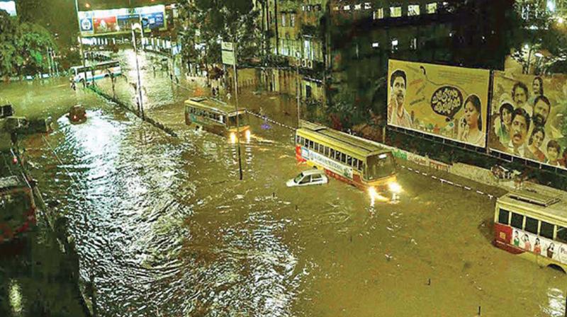 From the past: Flooded Thampanoor. 	 DC File