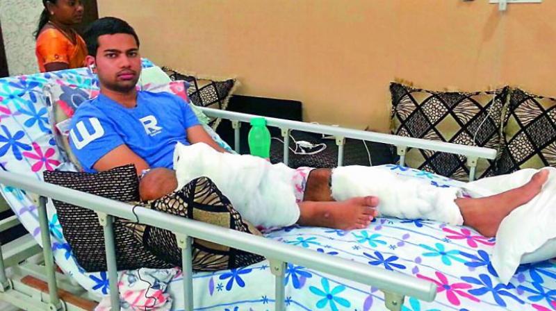 Nikhil Reddy, during his post-surgery recuperation