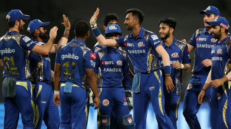 Krunal Pandya celebrates the dismissal of KKRs Chris Lynn.(Photo: BCCI)