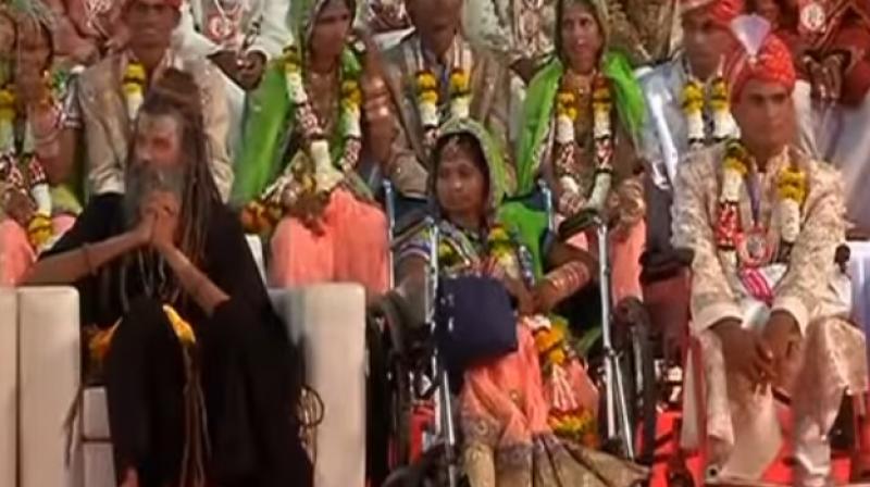 The NGO has so far organised 27 mass wedding events, including two in Delhi wherein about 12,000 differently-abled people had entered wedlock. (Credit: YouTube/ @ANI)