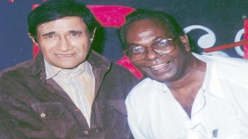 Jagdish Aurangabadkar with Dev Anand.