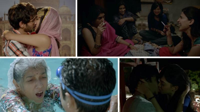 Screengrabs from the trailer of Lipstick Under My Burkha trailer.