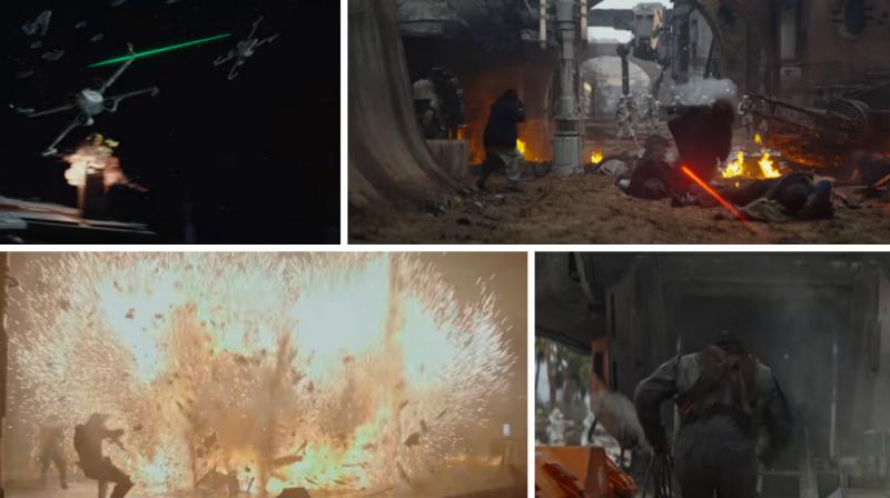 Screengrabs from the trailer of Rogue One: A Star Wars Story.