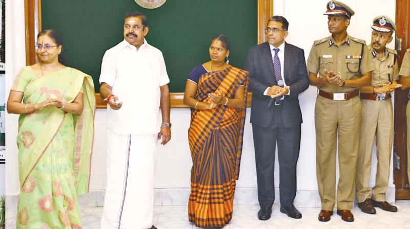 Chief Minister Edappadi K. Palaniswami inaugurates several initiatives throught video conferencing in Chennai on Wednesday. (Photo: DC)
