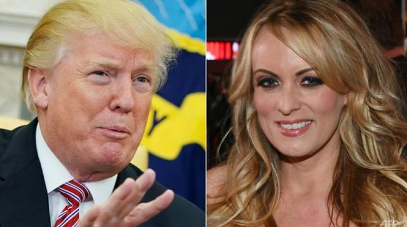Daniels, whose real name is Stephanie Clifford, claims she had a tryst with Trump in 2006 while he was married. The president denies the affair, and initially denied all knowledge of the payment. (Photo: AFP)