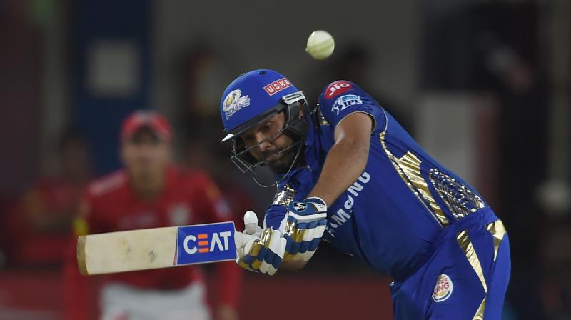 Rohit, who scored 24 runs off 15 balls, became the first Indian cricketer to hit 300 sixes or more across the Twenty20 format. (Photo: AFP)