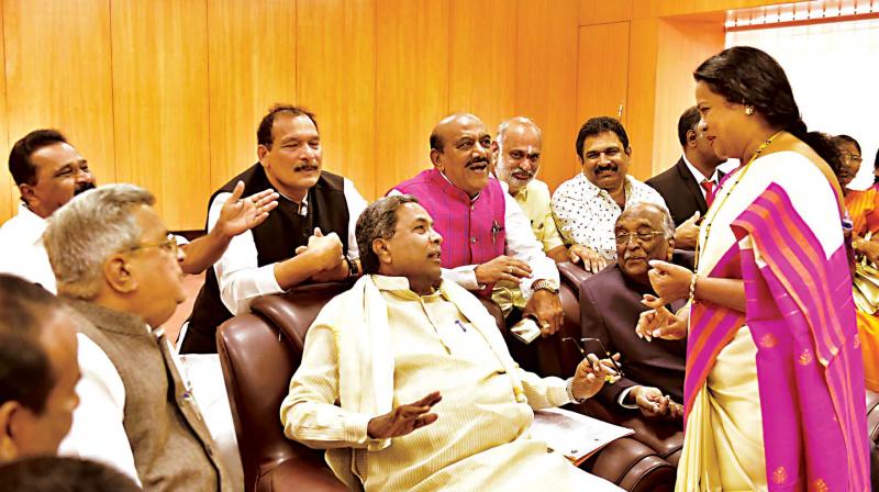 Chief Minister Siddaramaiah at the inauguration of the family quarters at the Legislators Home (LH) in Bengaluru on Wednesday.