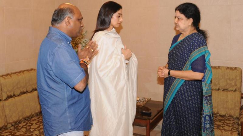 Sridevi had also paid tribute to Jayalalithaa by sharing an adorable picture in which she, as a child artiste, had shared screen space with her.