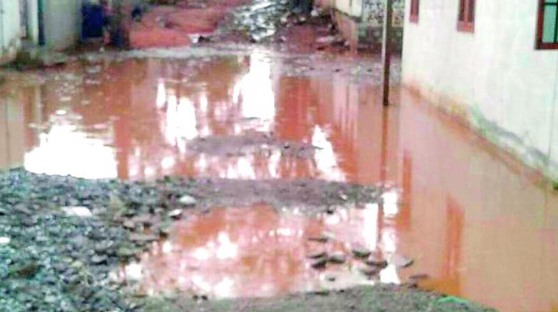 The monsoon is yet to hit the city but water is already stagnating on Marredpallly roads. Vexed with the apathy, citizens have taken to social media to highlight their issues.  (Photo:DC)