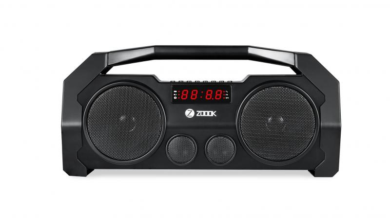 The 32-watt Bluetooth speaker sports two specially angled speaker drivers with passive radiators.