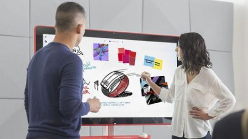 The whiteboard comes with a 55-inch 4K display with collaborative cloud features under its hood.