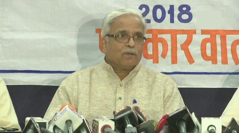 RSS general secretary Bhaiyyaji Joshi  said RSS was not putting pressure on government as we respect the law and the Constitution which is why there has been delay. (Photo: Twitter | ANI)