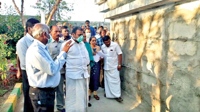 A team of health department officials and the district revenue officer inspect the premises of St Josephs hospice on Monday. (Photo: DC)