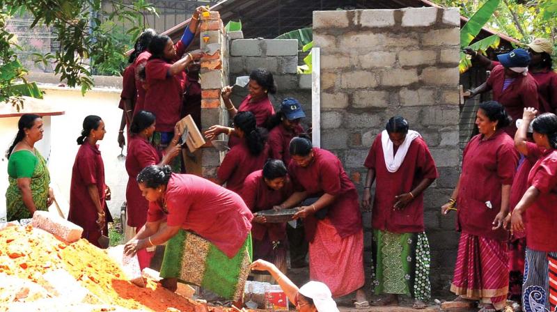Kudumbasree workers train at Nirmithi Kendra in Kollam.