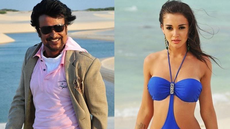 Amy Jackson and Rajinikanth