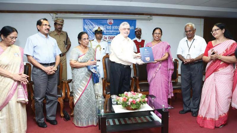 Kerala Governor P. Sathasivam takes part in the twentieth anniversary celebrations of Asraya at the Regional Cancer Center in Thiruvananthapuram on Tuesday.