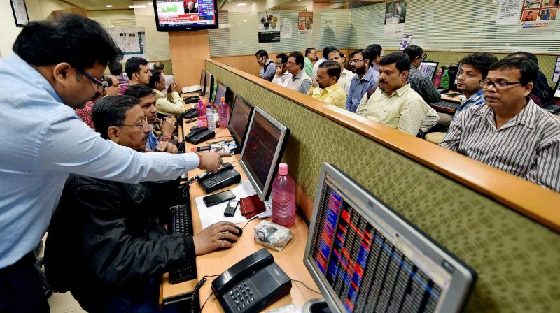 Brokers tracking the stock market following the tabling of Union Budget 2017-18. (Photo: PTI)