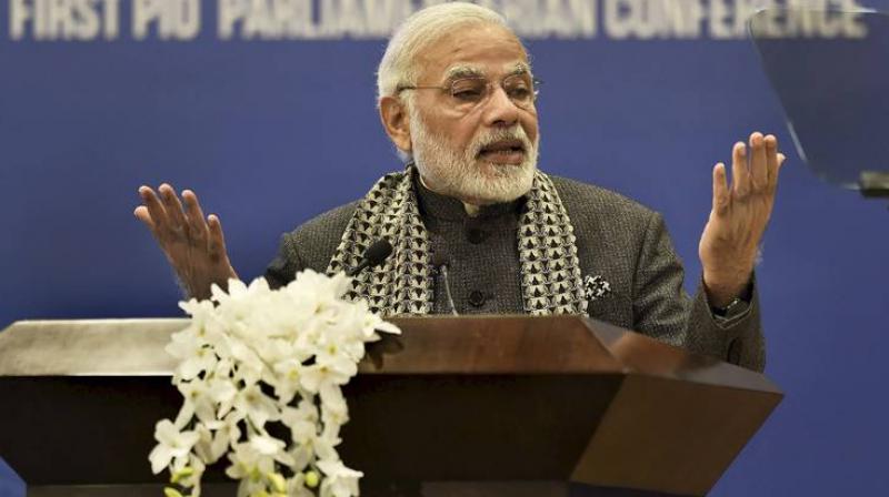 Addressing the first PIO Parliamentarians Conference in Delhi, Modi said India has always played a constructive role in the world arena. (Photo: PTI)